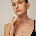 Elegant Pearl Moon Pendant Necklace – 18K Gold Vermeil Pearl Jewelry | MaiaMina