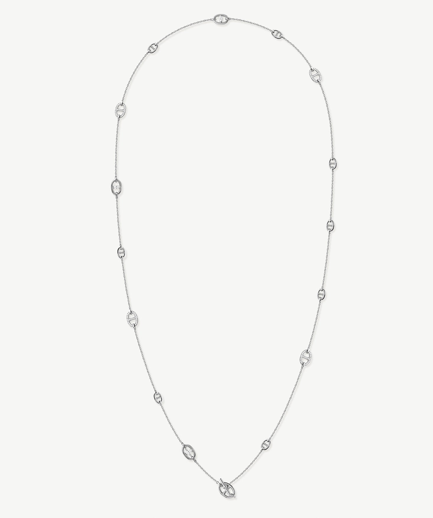 Silver Plated Mariner Chain Layered Necklace – 120cm Long | MaiaMina