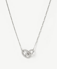 925 Sterling Silver Pave Mariner Interlocking Pendant Necklace – Elegant Geometric Jewelry | MaiaMina