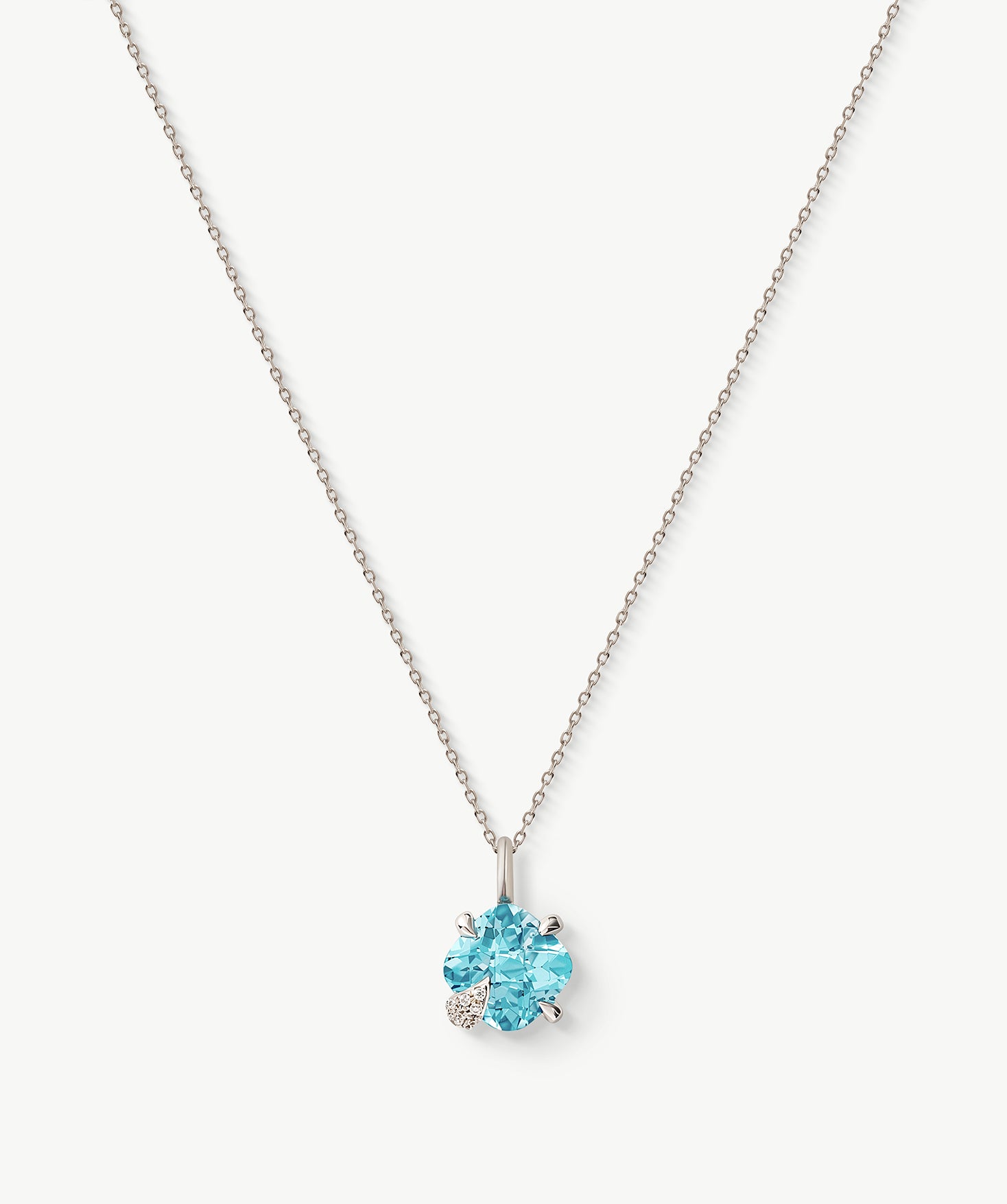 Wilda Sky Blue Topaz Petite Pendant Necklace in Sterling Silver – MaiaMina