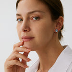 Wilda Sky Blue Topaz Stud Earrings in Sterling Silver – MaiaMina