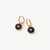 Black Agate Copper Coin Hoop Earrings in 18K Gold Vermeil โ MaiaMina