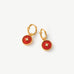 Red Agate Copper Coin Hoop Earrings in 18K Gold Vermeil โ MaiaMina