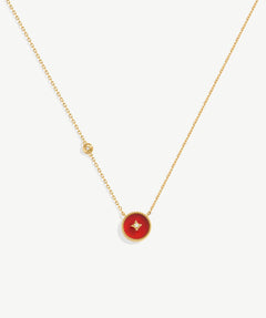 Elegant Chinese-Inspired Gold Necklace with Carnelian Pendant | MaiaMina