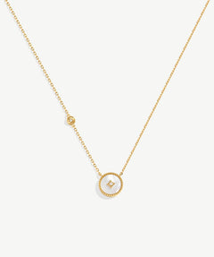 Elegant Chinese-Inspired Gold Necklace with White Mother-of-Pearl Pendant | MaiaMina