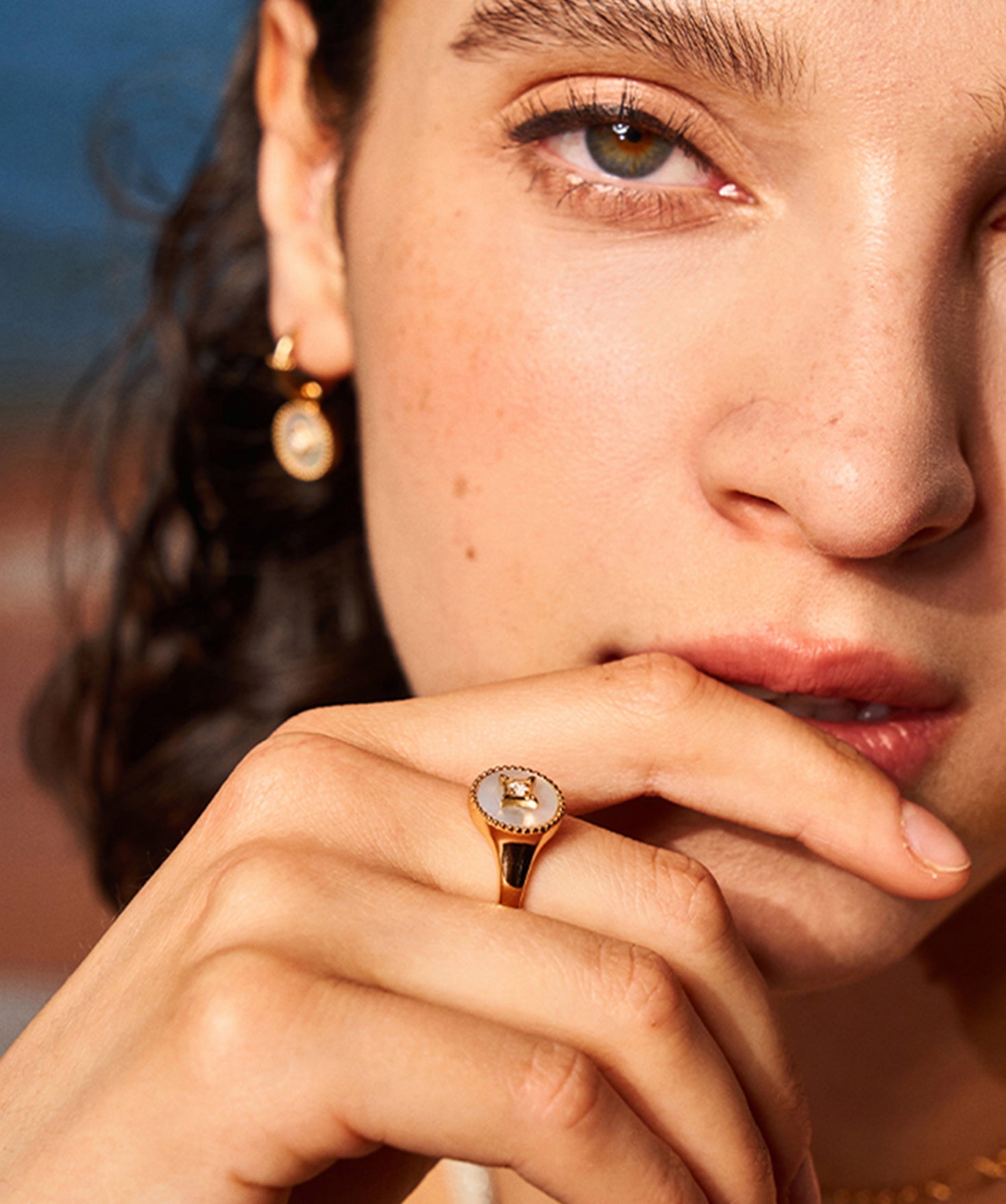 18ct Gold Vermeil Rotating Star Signet Ring - Inspired by Chinese Coin Design | MaiaMina