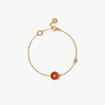 Gold Vermeil Red Agate Bracelet with Pavé Detail – Aura Collection | MaiaMina