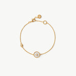 Gold Vermeil Mother of Pearl Bracelet with Pavé Accent – Aura Collection | MaiaMina