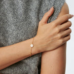 Gold Vermeil Mother of Pearl Bracelet with Pavé Accent – Aura Collection | MaiaMina