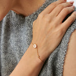 Gold Vermeil Mother of Pearl Bracelet with Pavé Accent – Aura Collection | MaiaMina