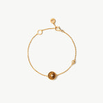 Gold Vermeil Tiger’s Eye Bracelet with Pavé Center – Aura Collection | MaiaMina