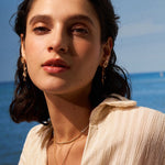 Elegant Drop Earrings with Champagne Zircon and Tassel Details | MaiaMina