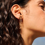 Elegant Drop Earrings with Champagne Zircon and Tassel Details | MaiaMina