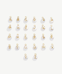 Personalized Alphabet Charms, 18K Gold Plated Baroque Pearl A-Z Letter Pendant for Women | MaiaMina