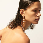 Elegant Pearl Drop Earrings with CZ Accents – Gold Moon Phase Jewelry | MaiaMina