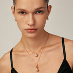 Elegant Pearl Moon Pendant Necklace – 18K Gold Vermeil Pearl Jewelry | MaiaMina