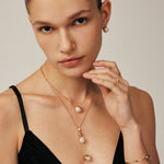 Long Gold Pearl Drop Pendant Necklace – Moon Phase Inspired Jewelry | MaiaMina