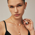 Elegant Pearl Moon Pendant Necklace – 18K Gold Vermeil Pearl Jewelry | MaiaMina