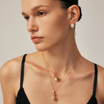 18K Gold Pearl Stud Earrings with Cubic Zirconia for Women – MaiaMina