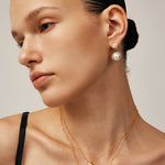 Elegant Pearl Stud Earrings with 18K Gold Vermeil and CZ Halo – MaiaMina