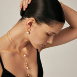 Elegant Pearl Stud Earrings with 18K Gold Vermeil and CZ Halo – MaiaMina