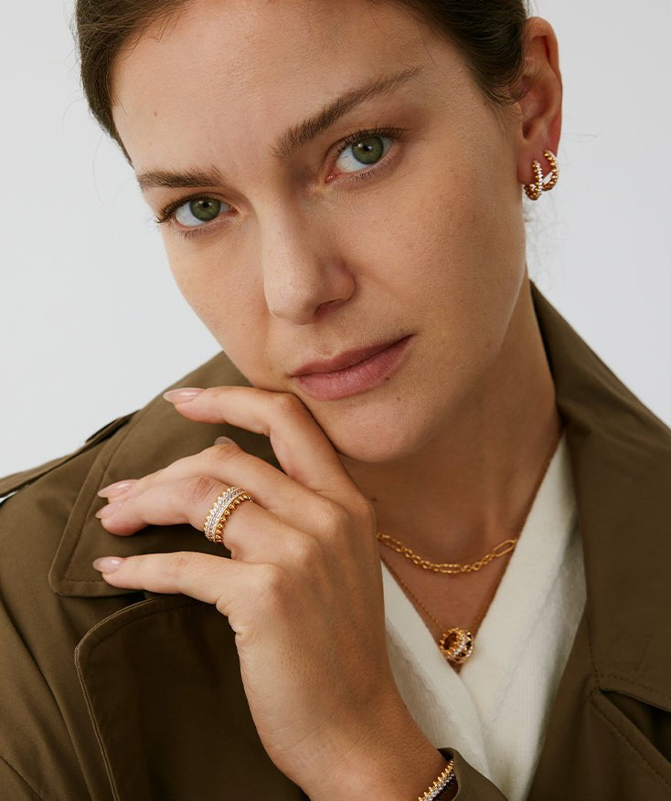 Gold Vermeil Spike Eternity Ring with Gradient Gemstones – MaiaMina