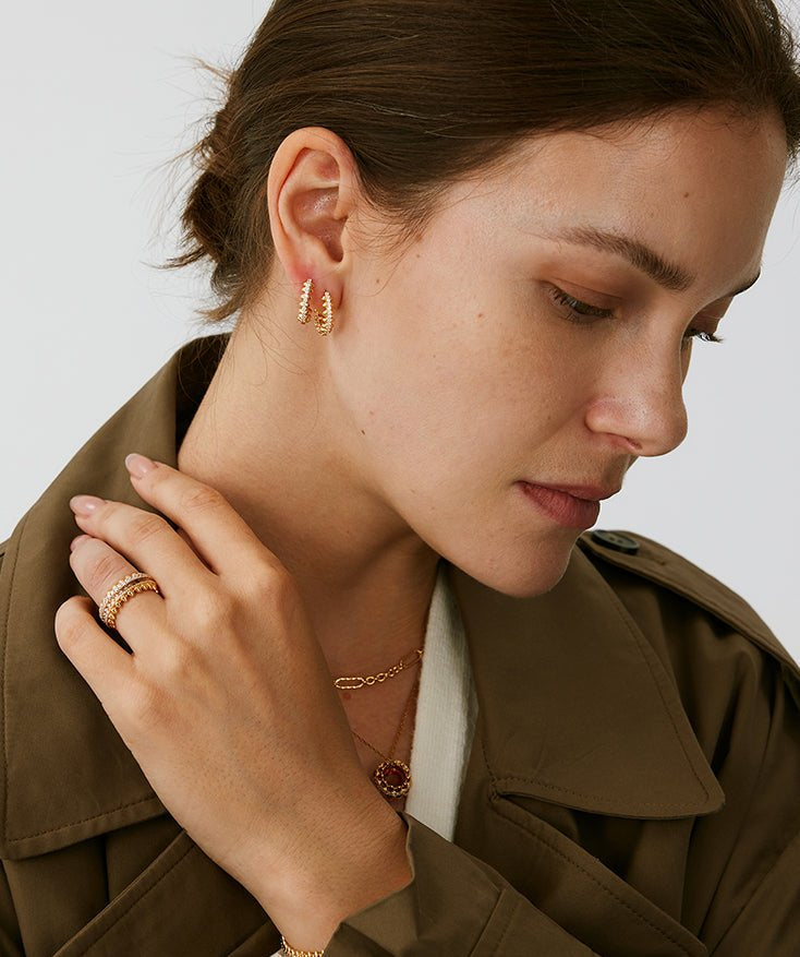 Gold Vermeil Spike Eternity Ring with Gradient Gemstones – MaiaMina