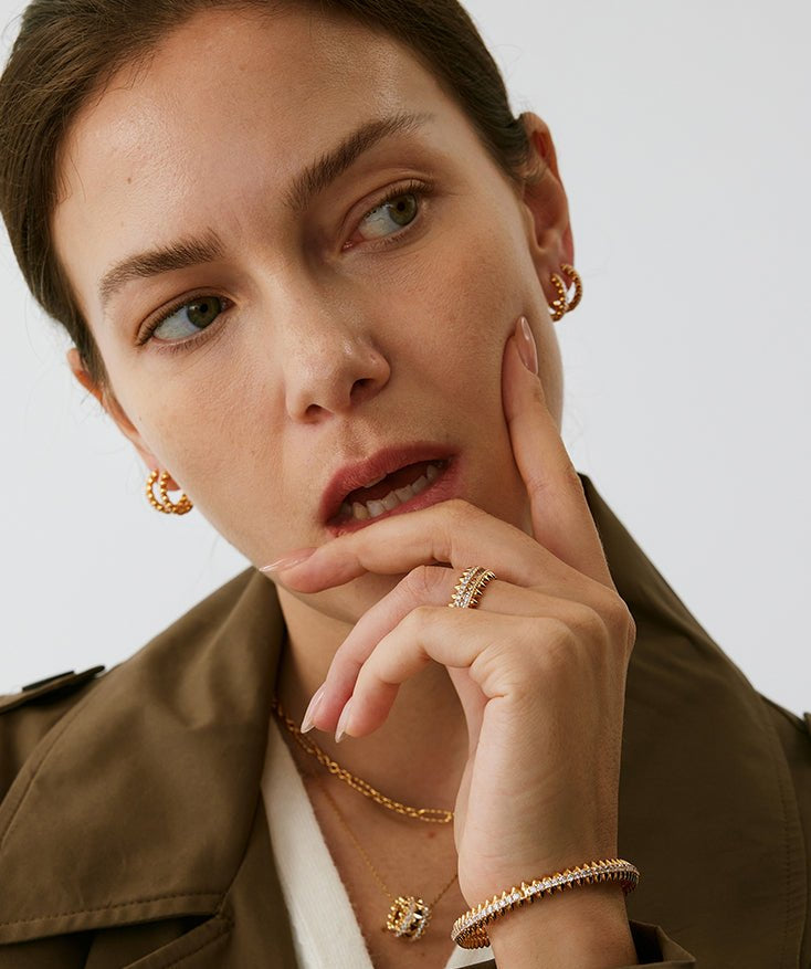 Gold Vermeil Spike Eternity Ring with Gradient Gemstones – MaiaMina