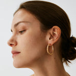 Rock Gemstone Ombre Spike Hoop Earrings | Gold-Plated Statement Hoops – MaiaMina