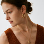 Rock Gemstone Ombre Spike Hoop Earrings | Gold-Plated Statement Hoops – MaiaMina