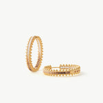 Rock Gemstone Ombre Spike Hoop Earrings | Gold-Plated Statement Hoops – MaiaMina