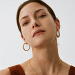 Rock Gemstone Ombre Spike Hoop Earrings | Gold-Plated Statement Hoops – MaiaMina