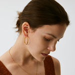 Rock Gemstone Ombre Spike Hoop Earrings | Gold-Plated Statement Hoops – MaiaMina