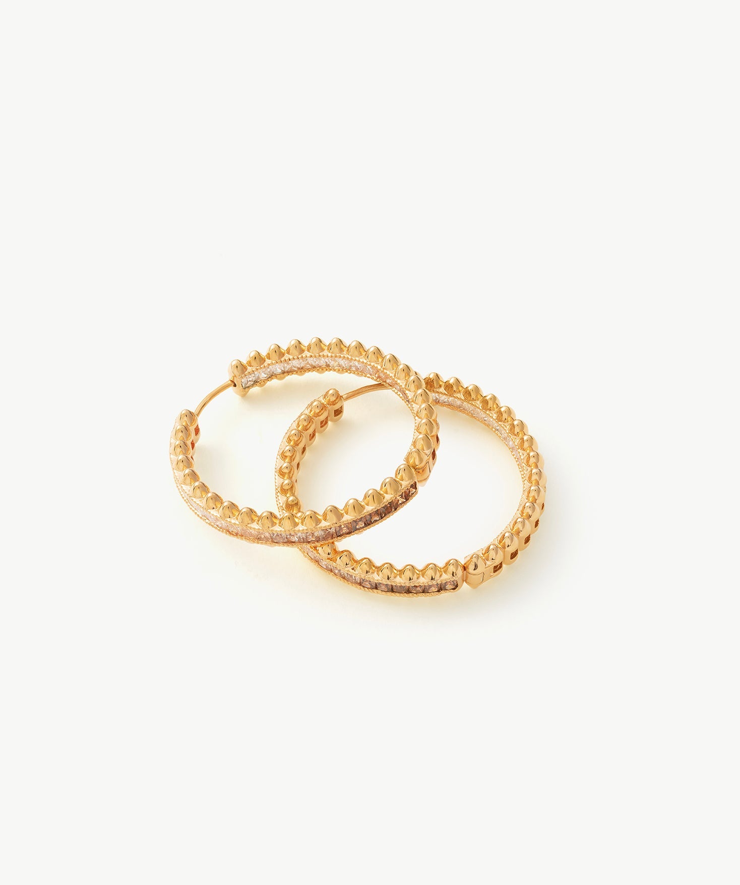 Rock Gemstone Ombre Spike Hoop Earrings | Gold-Plated Statement Hoops – MaiaMina