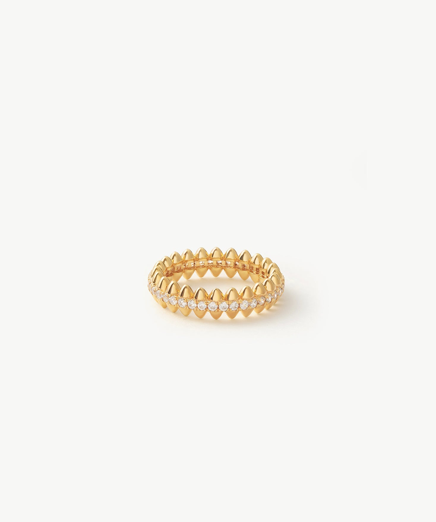 Gold Vermeil Pave Eternity Ring with Spiked Design – MaiaMina