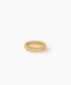 Gold Vermeil Pave Eternity Ring with Spiked Design – MaiaMina