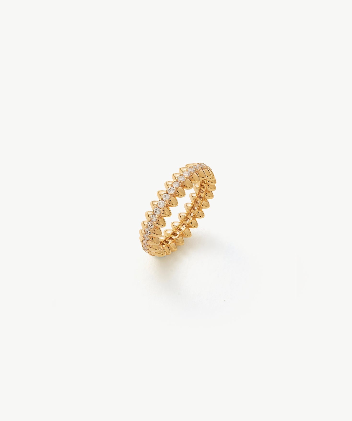 Gold Vermeil Pave Eternity Ring with Spiked Design – MaiaMina