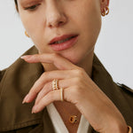 Gold Vermeil Pave Eternity Ring with Spiked Design – MaiaMina