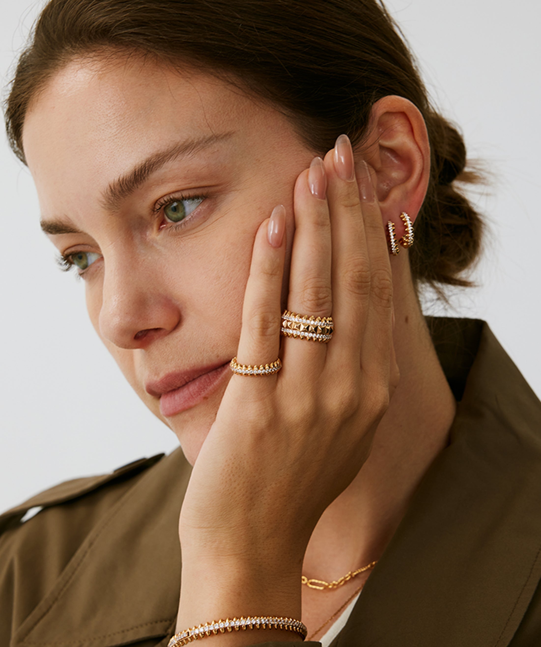 Gold Vermeil Spike Band Ring with Gemstone Accents โ MaiaMina