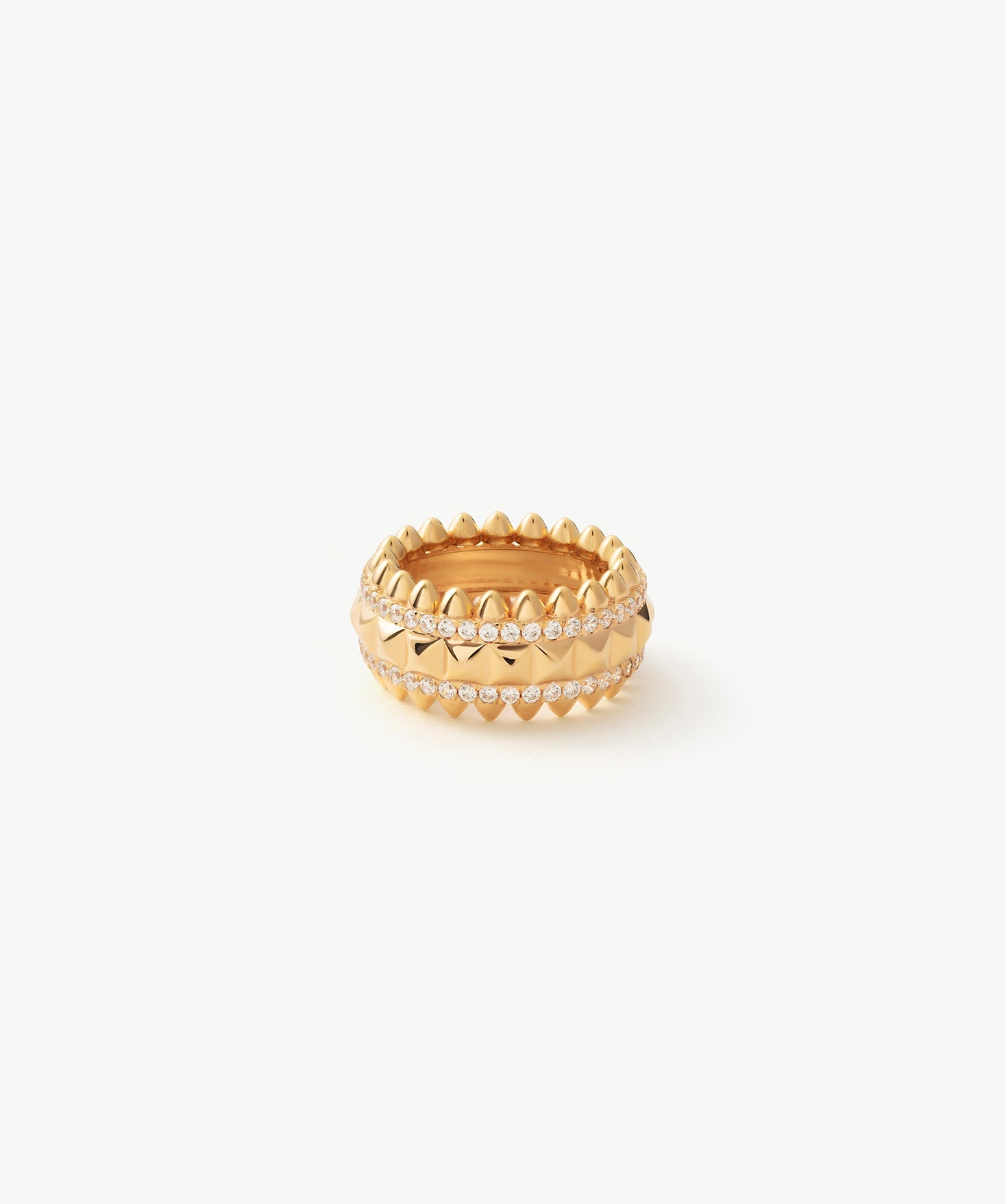 Gold Vermeil Spike Band Ring with Gemstone Accents โ MaiaMina