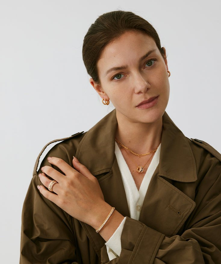 Gold Vermeil Spike Band Ring with Gemstone Accents – MaiaMina