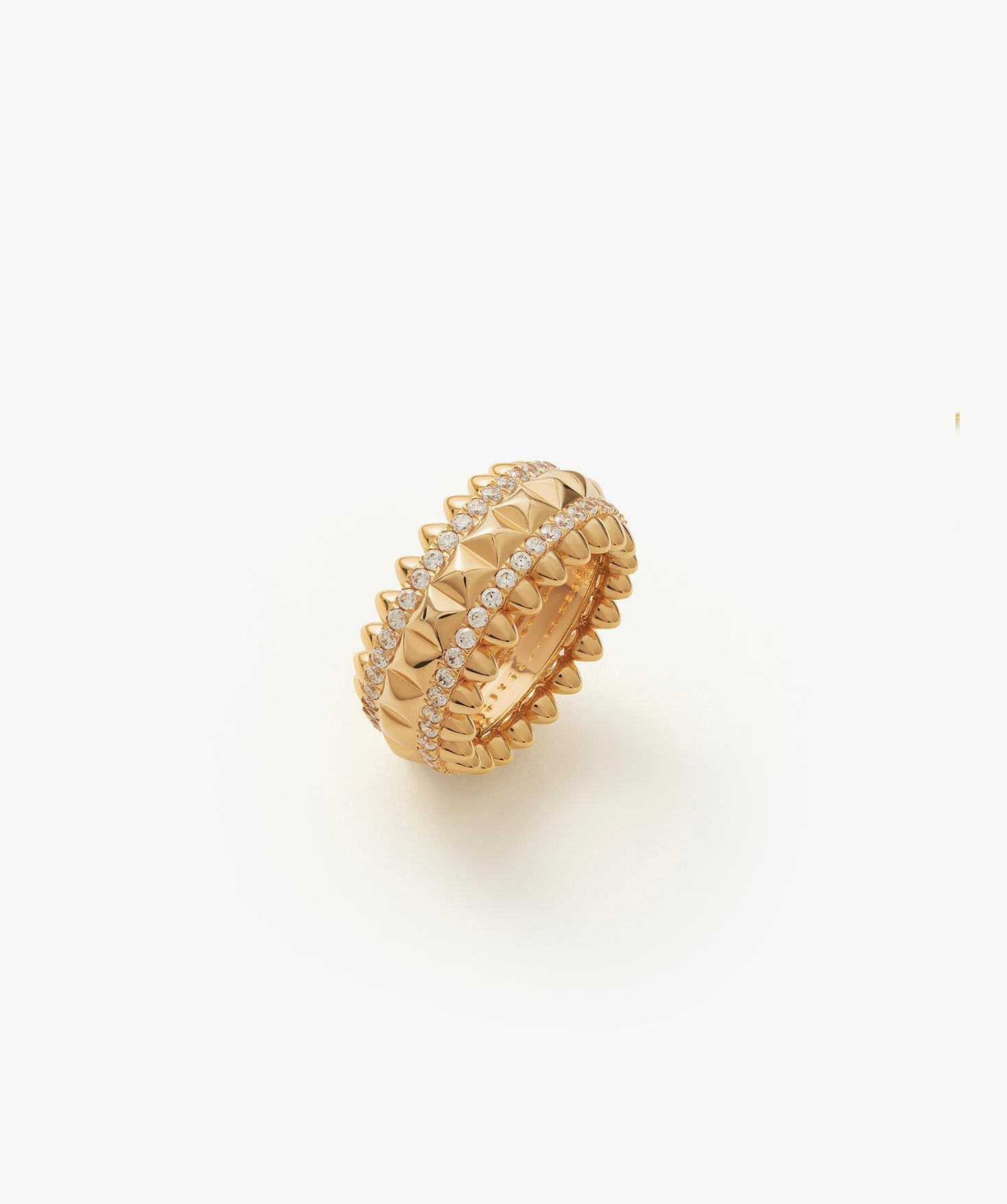 Gold Vermeil Spike Band Ring with Gemstone Accents – MaiaMina
