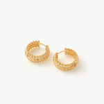 Rock Gemstone Spike Hoop Earrings | Gold-Plated Statement Hoops – MaiaMina