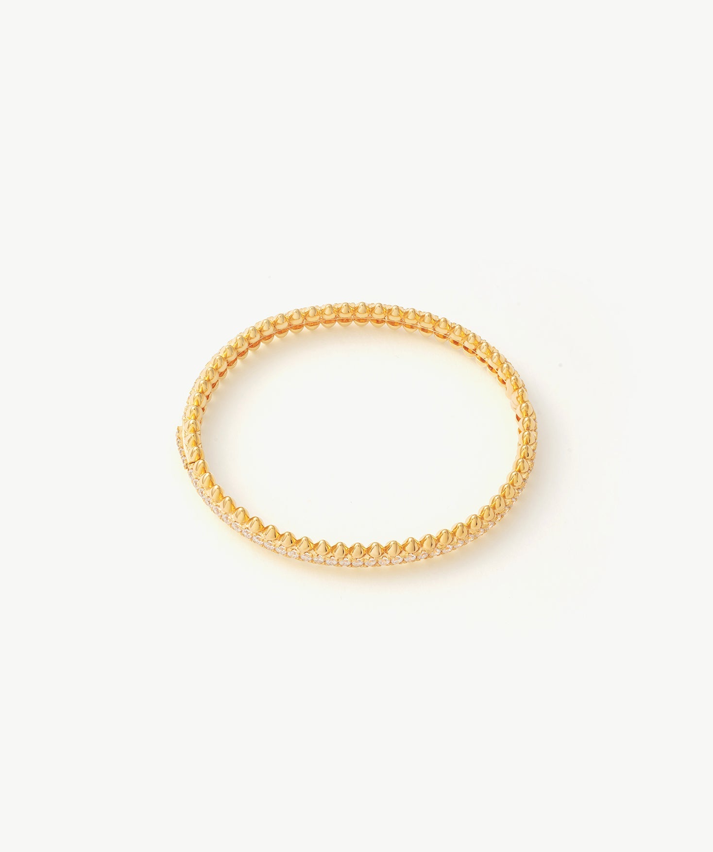 Rock Spike Bangle Bracelet in Gold Vermeil with Zircon – MaiaMina