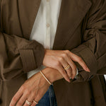 Rock Spike Bangle Bracelet in Gold Vermeil with Zircon – MaiaMina