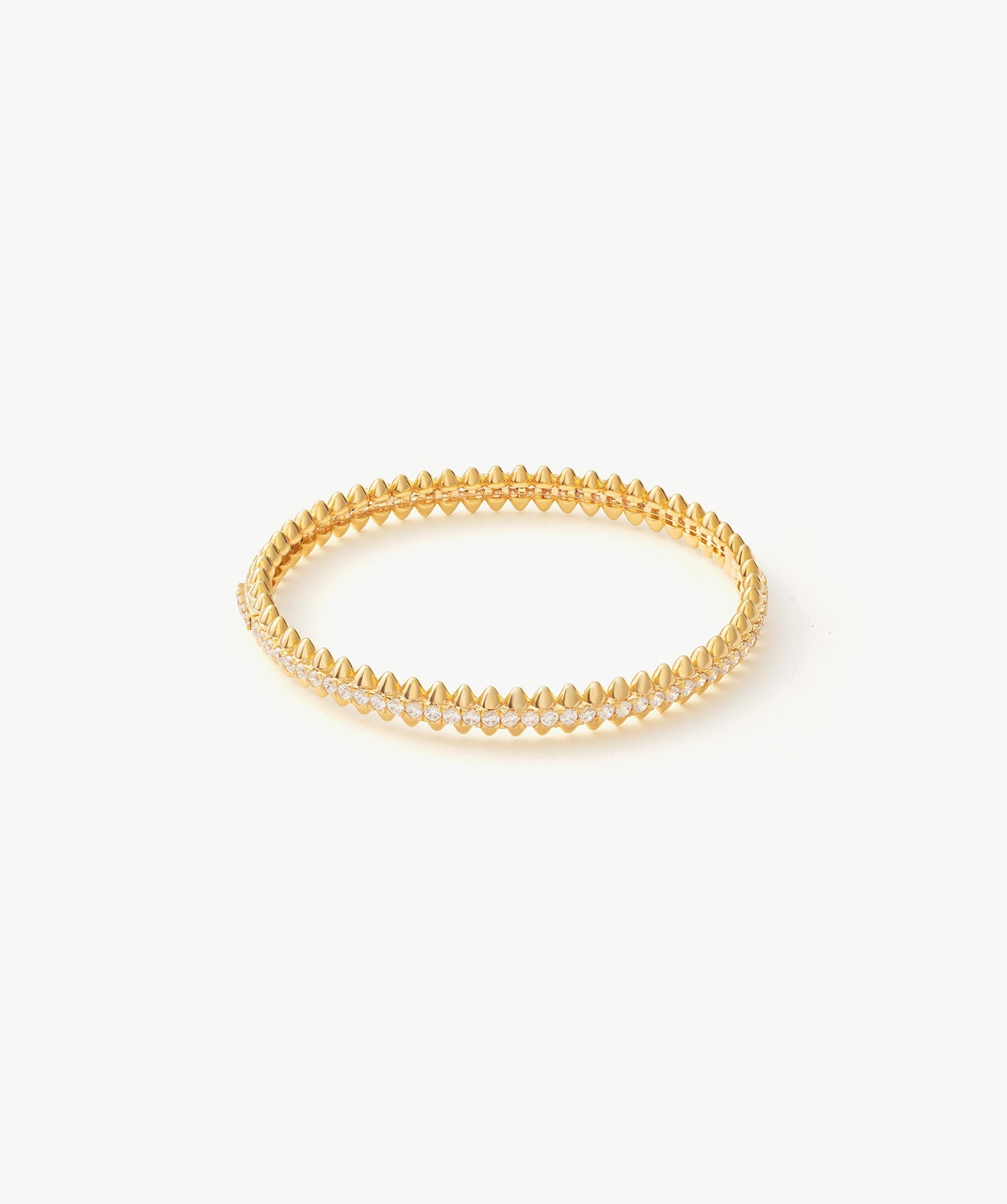 Rock Spike Bangle Bracelet in Gold Vermeil with Zircon – MaiaMina