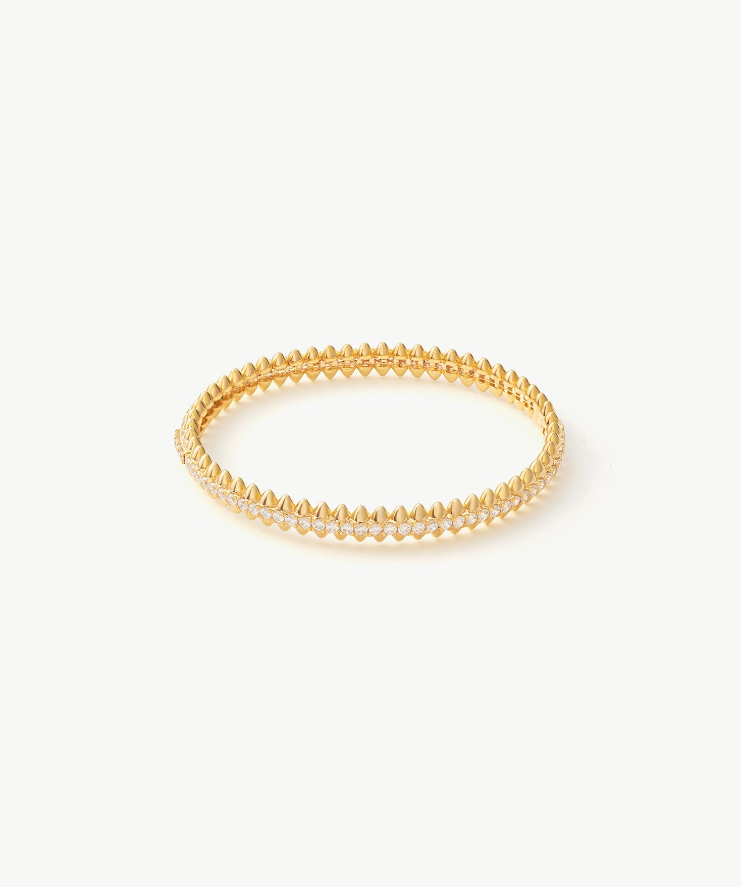 Rock Spike Bangle Bracelet in Gold Vermeil with Zircon โ MaiaMina