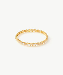 Rock Spike Bangle Bracelet in Gold Vermeil with Zircon – MaiaMina