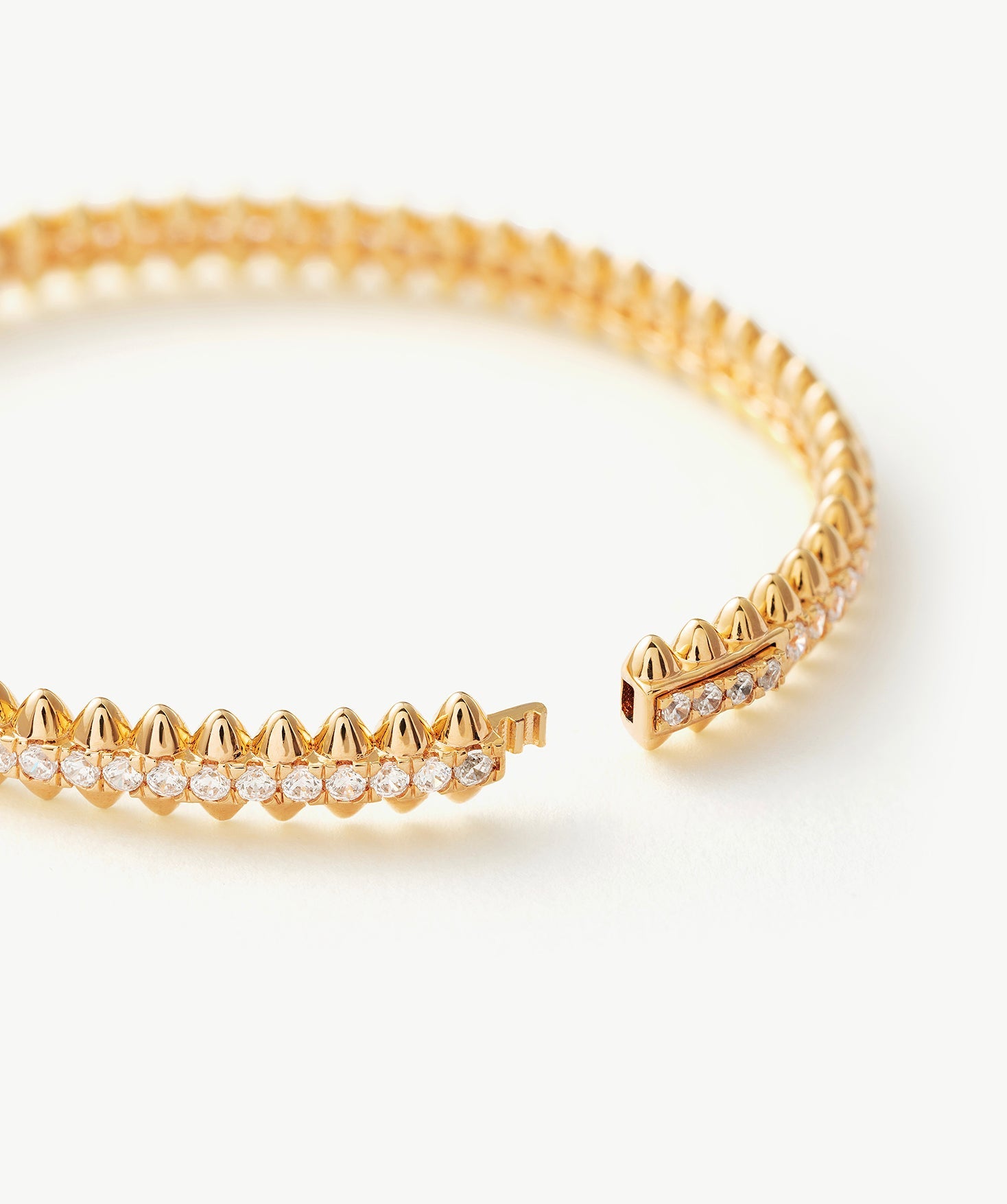 Rock Spike Bangle Bracelet in Gold Vermeil with Zircon – MaiaMina