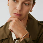 Rock Spike Bangle Bracelet in Gold Vermeil with Zircon – MaiaMina